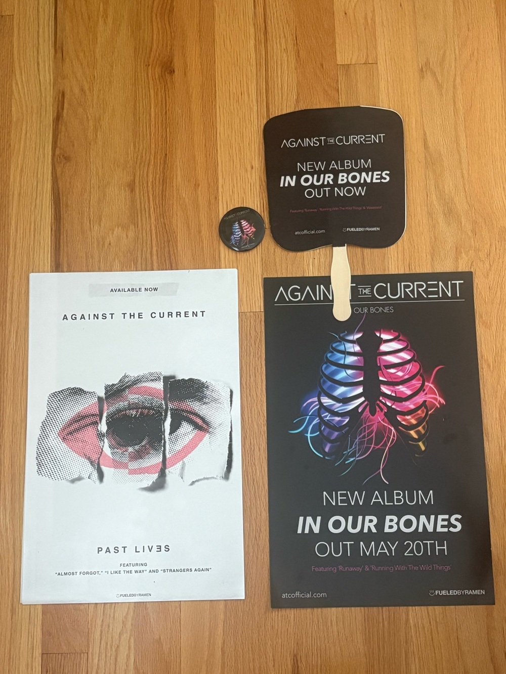 Against The Current band bundle - 2 posters, 1 sticker, 1 pin